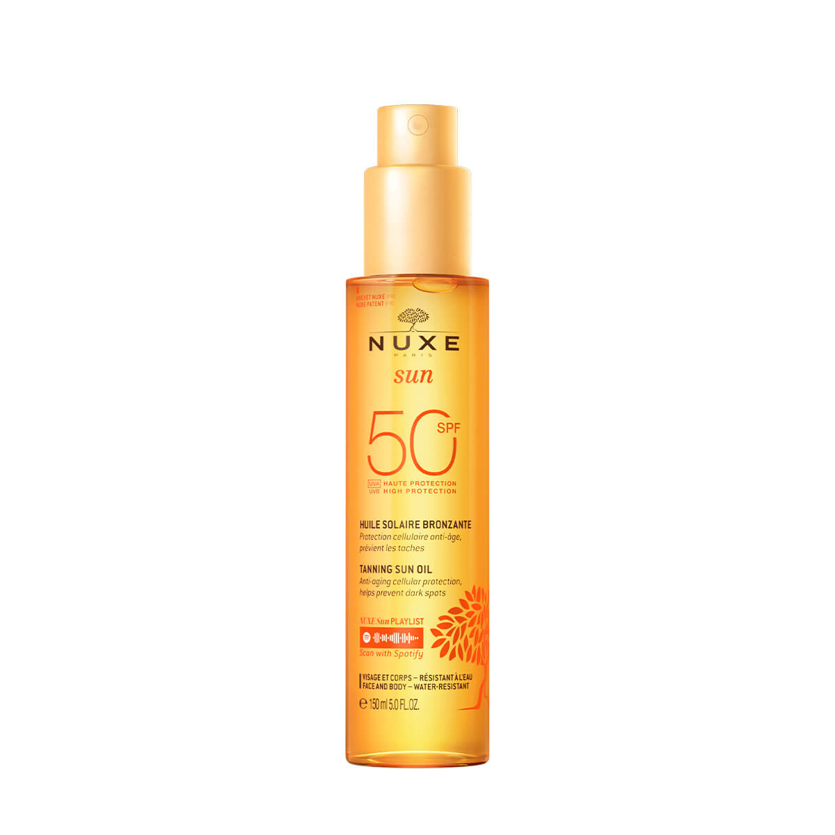 aceite bronceador nuxe sun con spf 50 para rostro y cuerpo